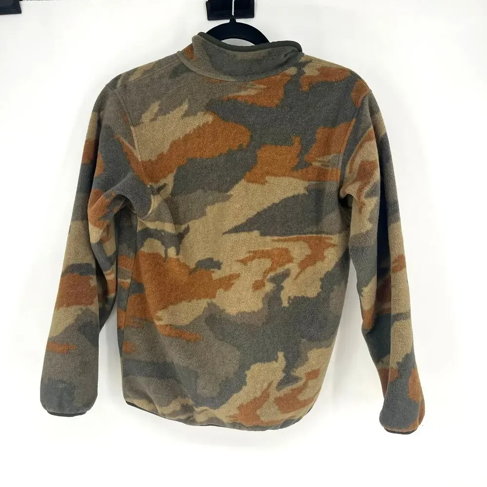 Patagonia Kids Lightweight Synchilla Snap-T Pullover Green Camo Size Large EUC - Picture 2 of 9